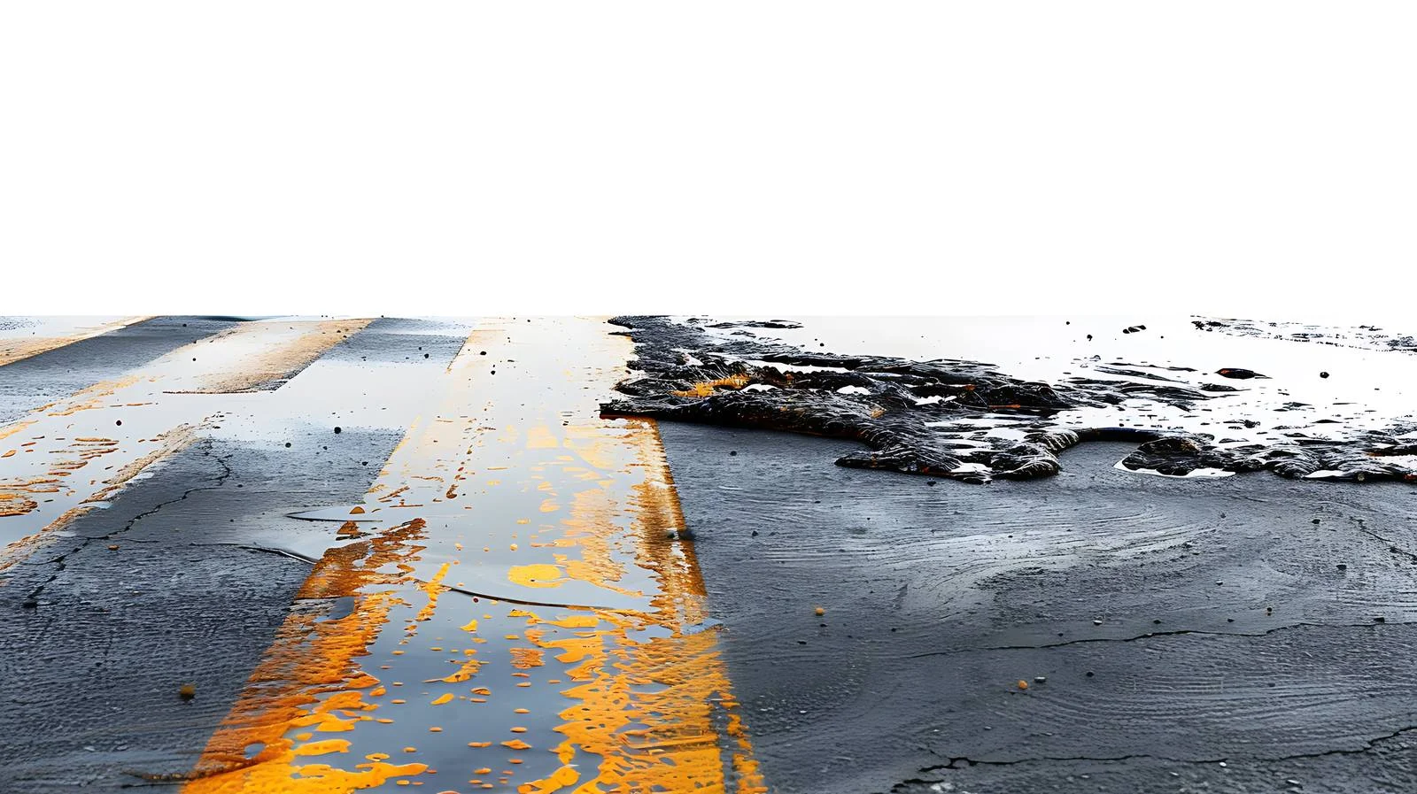 Urban parking lot oil spill cleanup scene — free download from Dotvec