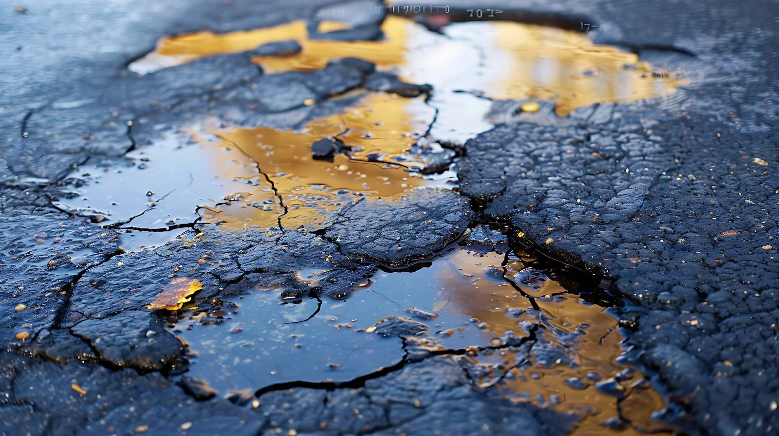 Spilled oil on damp asphalt parking area — free download from Dotvec