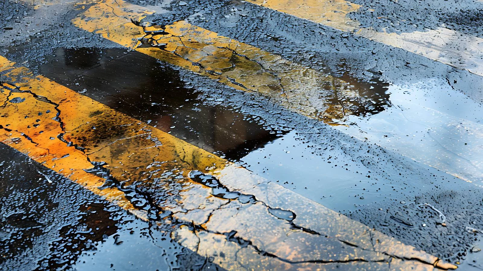 Spilled oil on damp parking area — free download from Dotvec