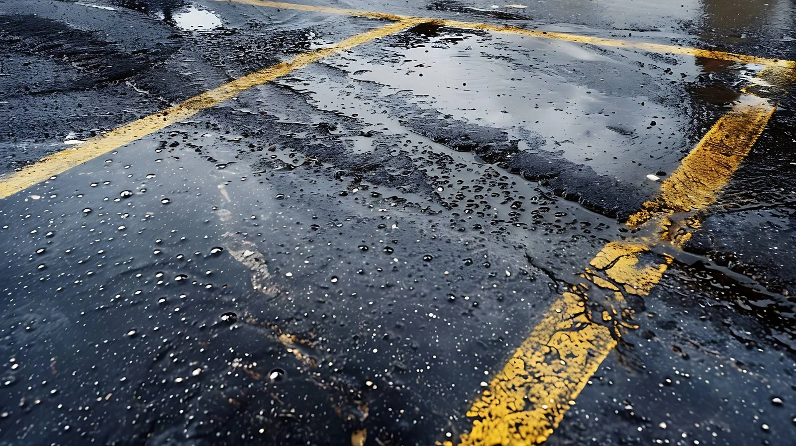 Spilled oil on damp parking area — free download from Dotvec