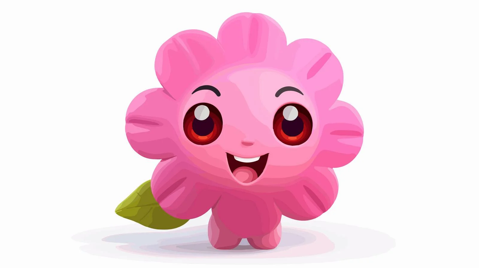 Cute Pink Flower Cartoon Character Vector — free download from Dotvec