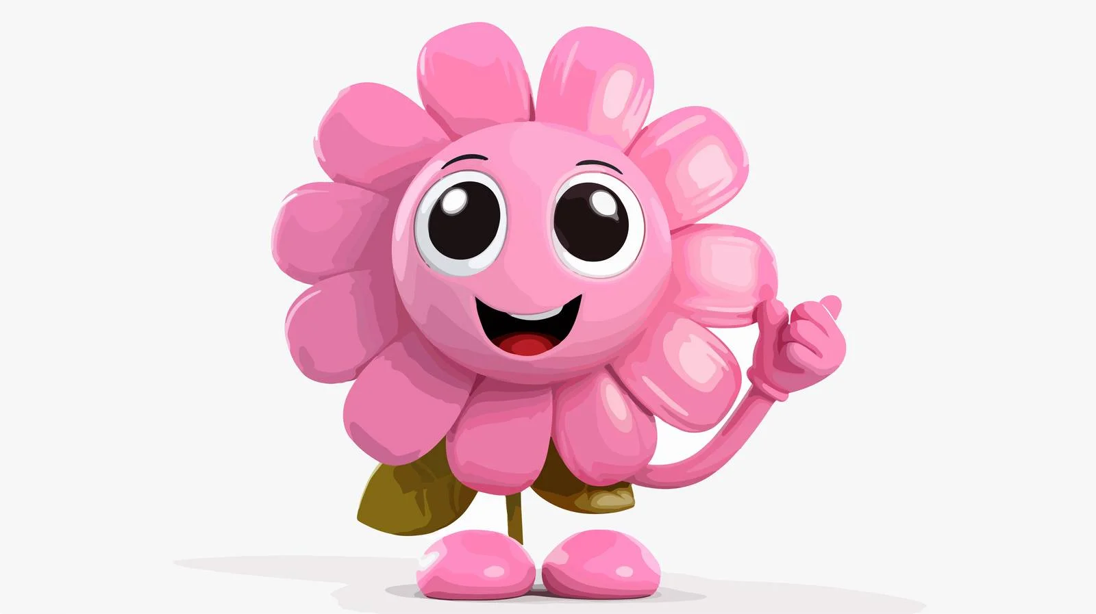 Pink Flower Cartoon Character Vector Illustration — free download from Dotvec