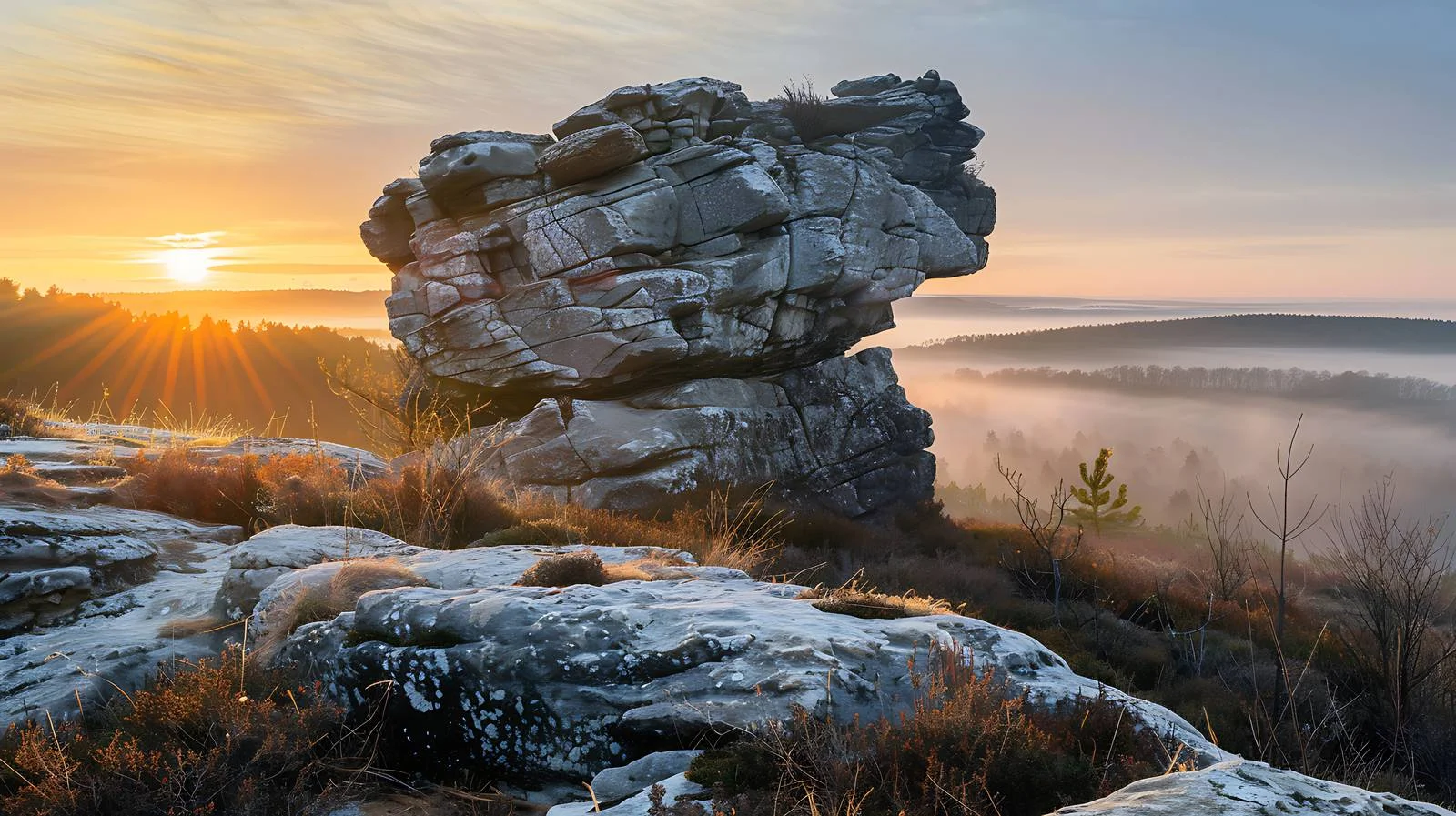 Majestic Okiennik Wielki Rock at Sunrise — free download from Dotvec