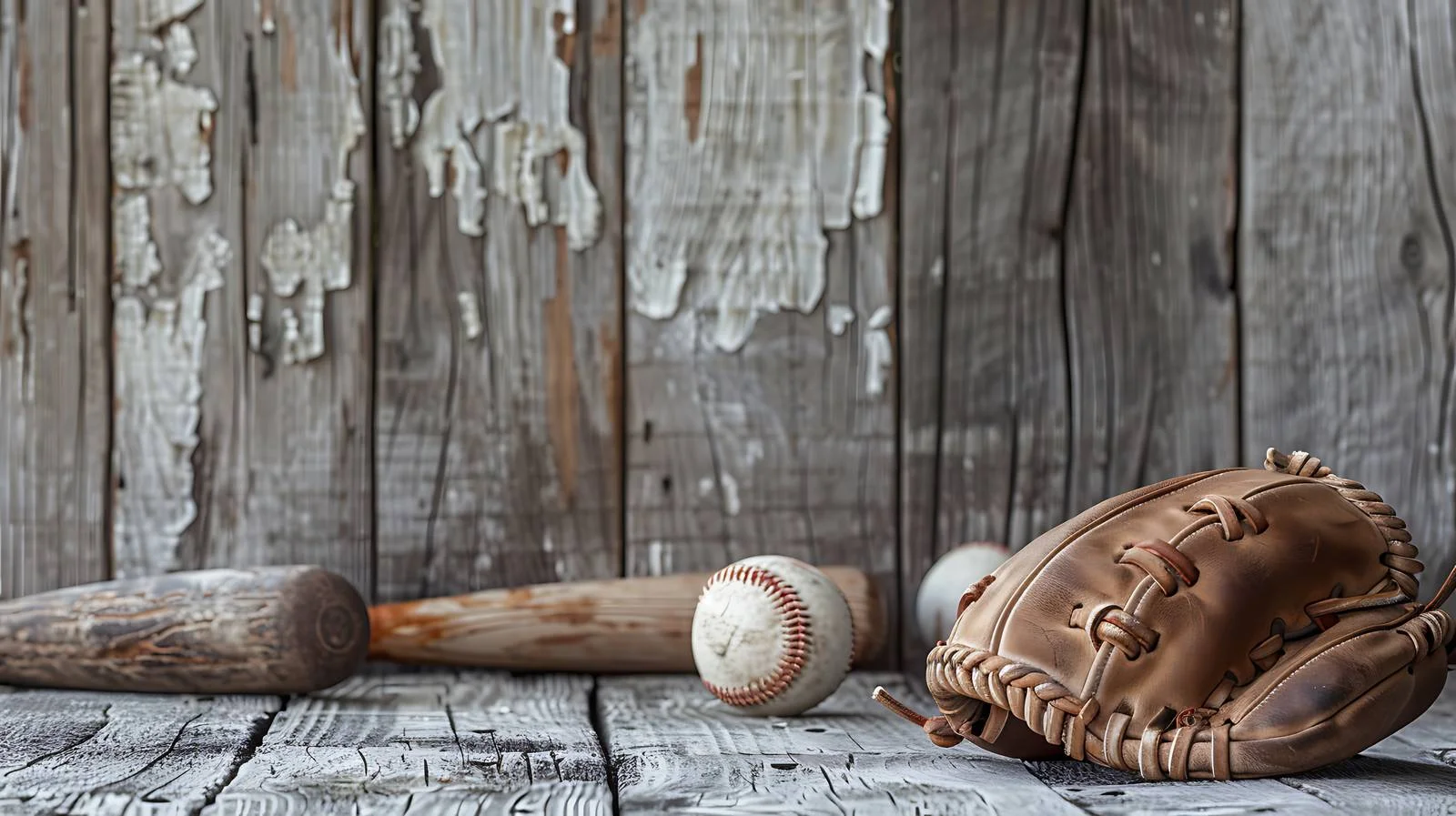 Vintage Baseball Equipment on Weathered Wood — free download from Dotvec