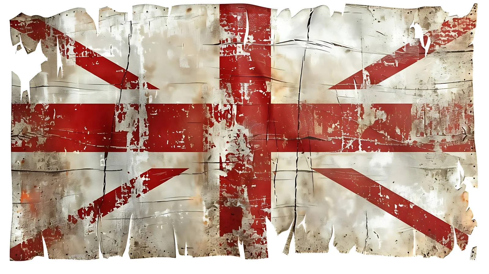 Aged England flag on white backdrop — free download from Dotvec