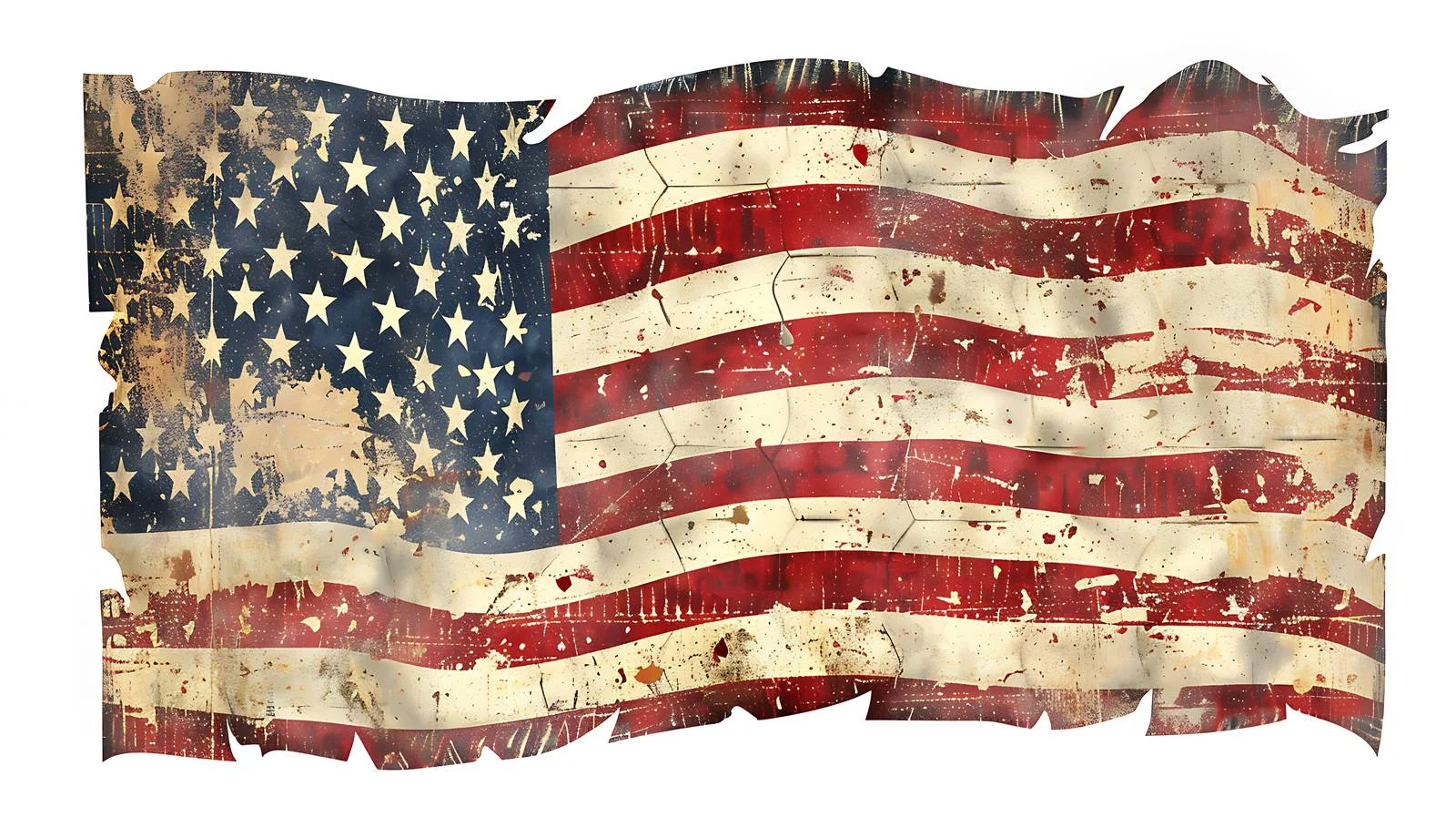 Aged USA Flag on White Background — free download from Dotvec
