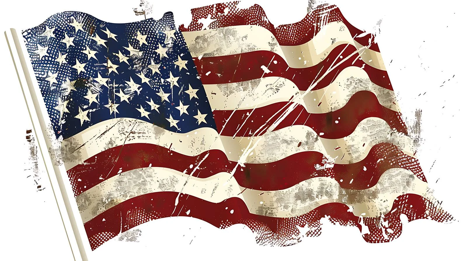 Vintage American Flag on White Background — free download from Dotvec