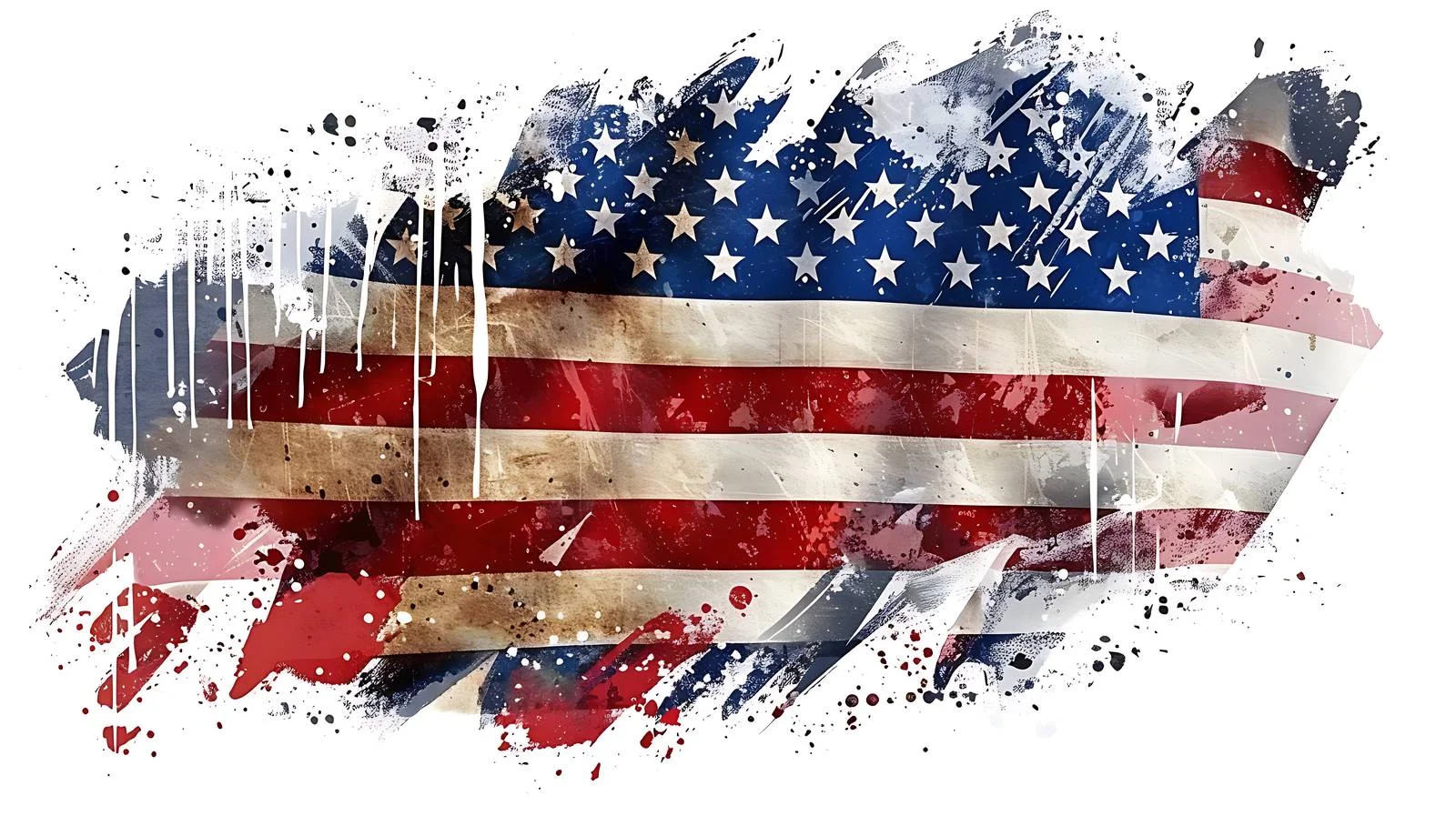 Aged USA Flag on White Background — free download from Dotvec