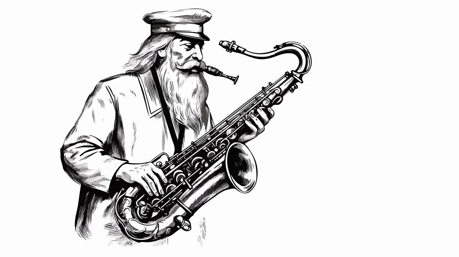 Vintage Saxophone Sketch Artwork — free download from Dotvec