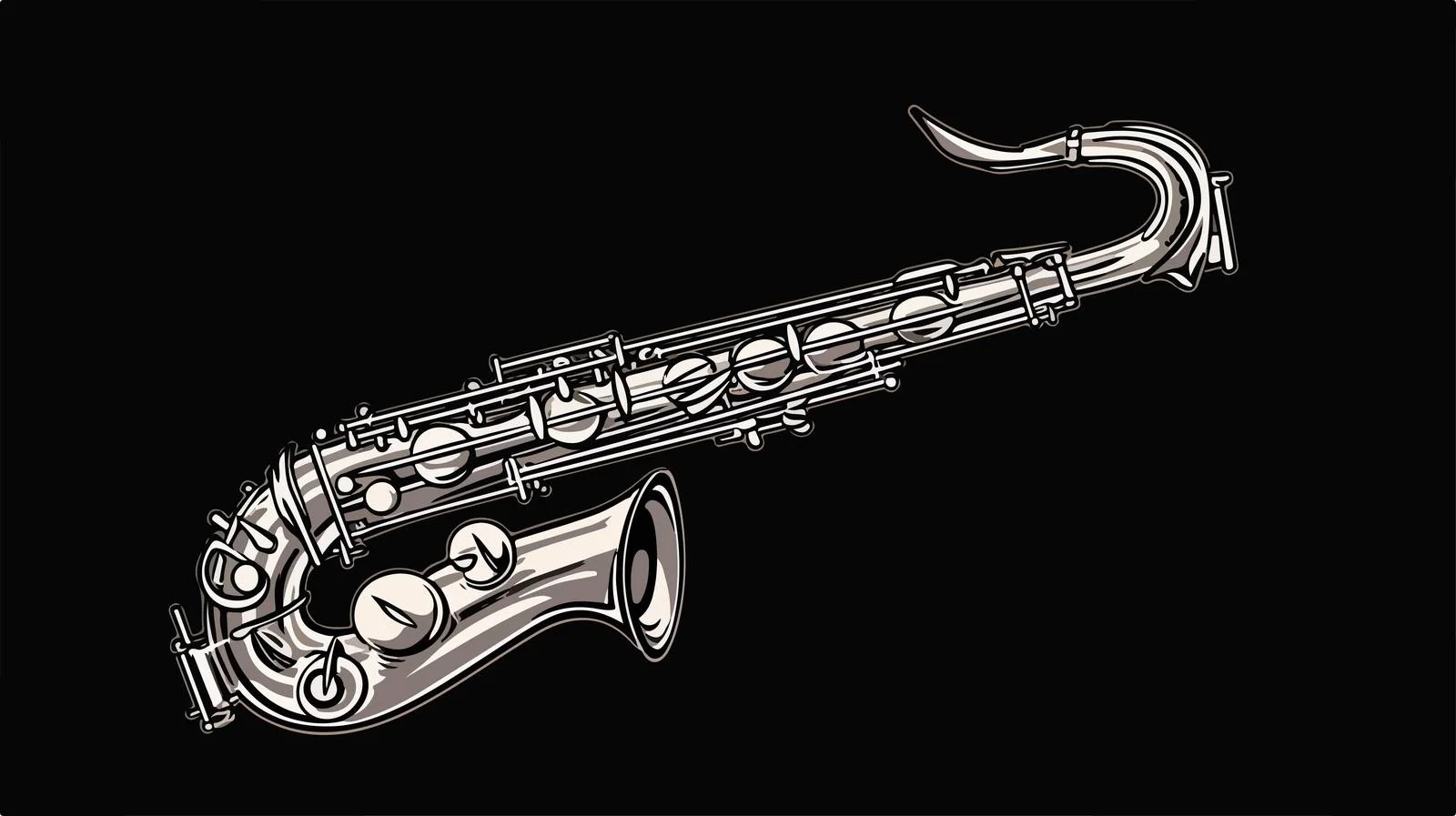 Vintage Saxophone Sketch — free download from Dotvec