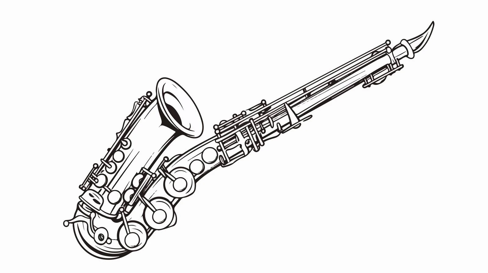 Vintage Saxophone Sketch Illustration — free download from Dotvec