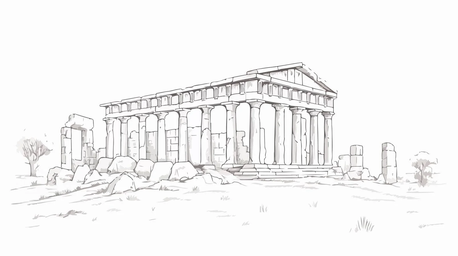 Ancient Greek Temple Columns Ruin — free download from Dotvec