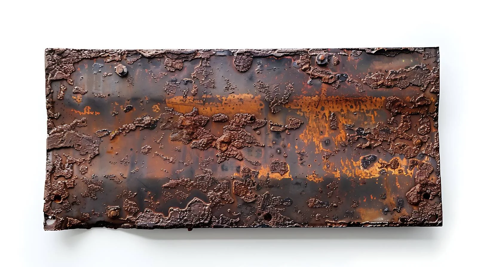 Aged Rusty Metal Plate on White Isolation — free download from Dotvec
