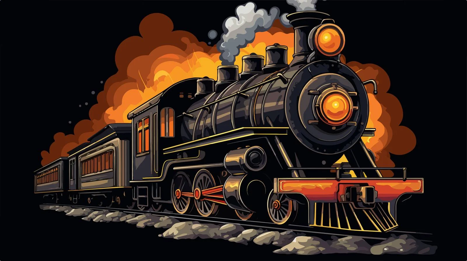 Vintage Steam Locomotive Vector Logo — free download from Dotvec