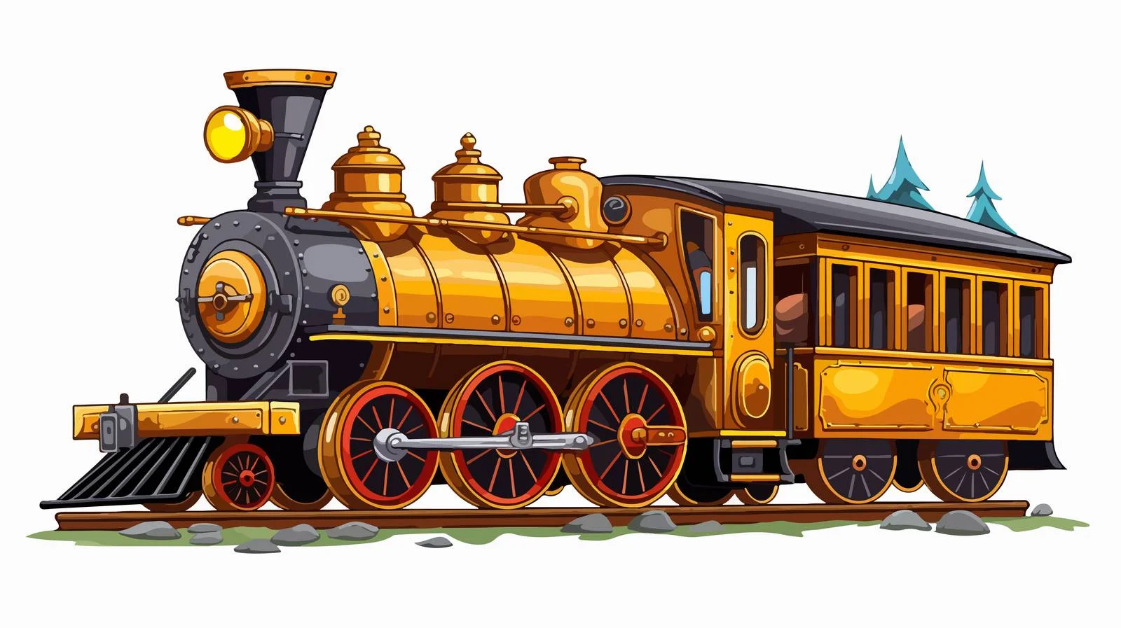 Vintage Steam Locomotive Logo Illustration — free download from Dotvec