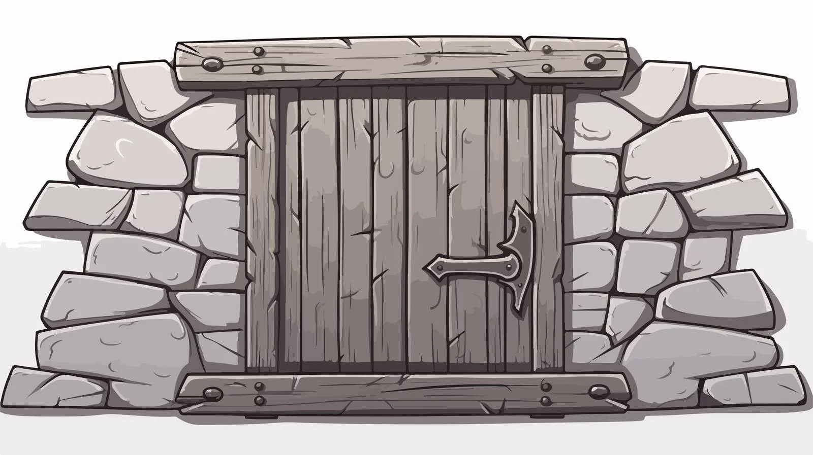 Vintage Rustic Door in Stone Wall — free download from Dotvec
