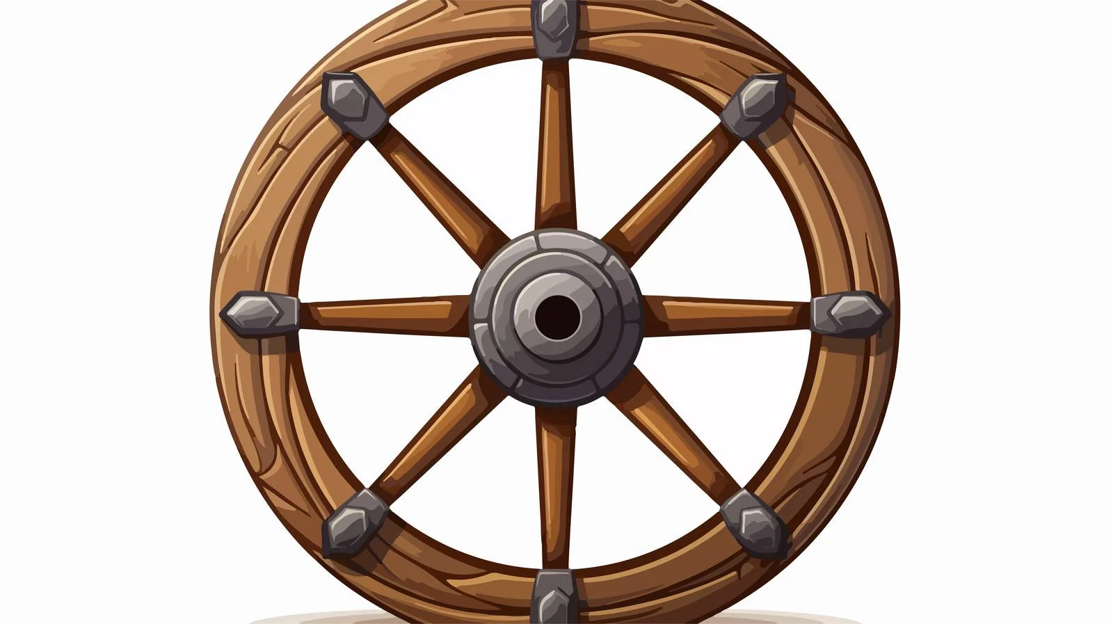 Vintage Wooden Cart Wheel with Spokes — free download from Dotvec