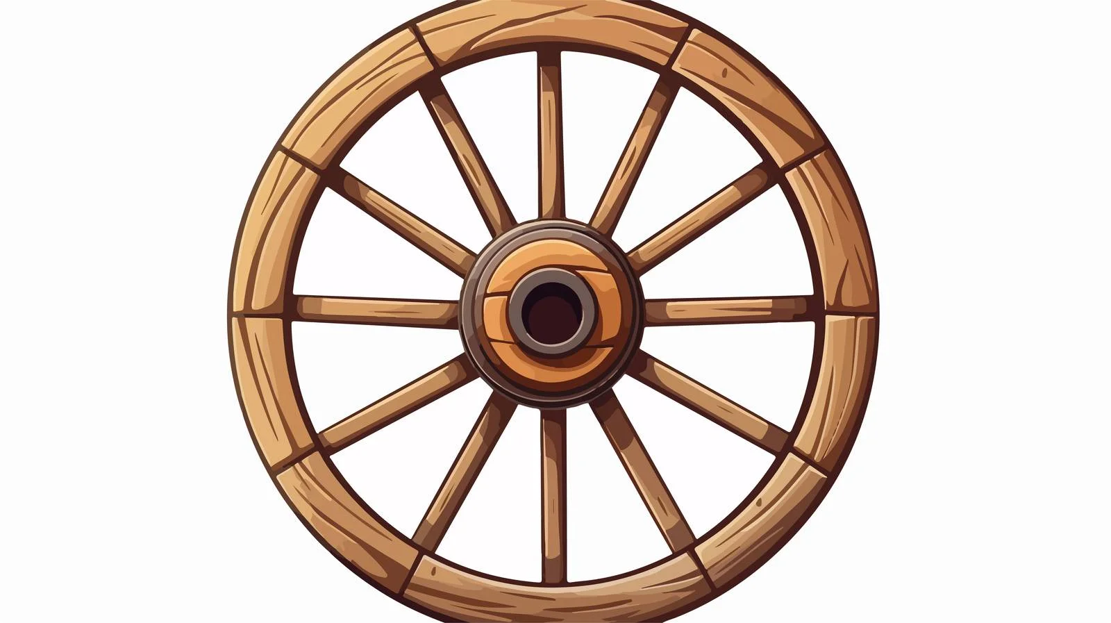 Antique Wooden Cart Wheel — free download from Dotvec