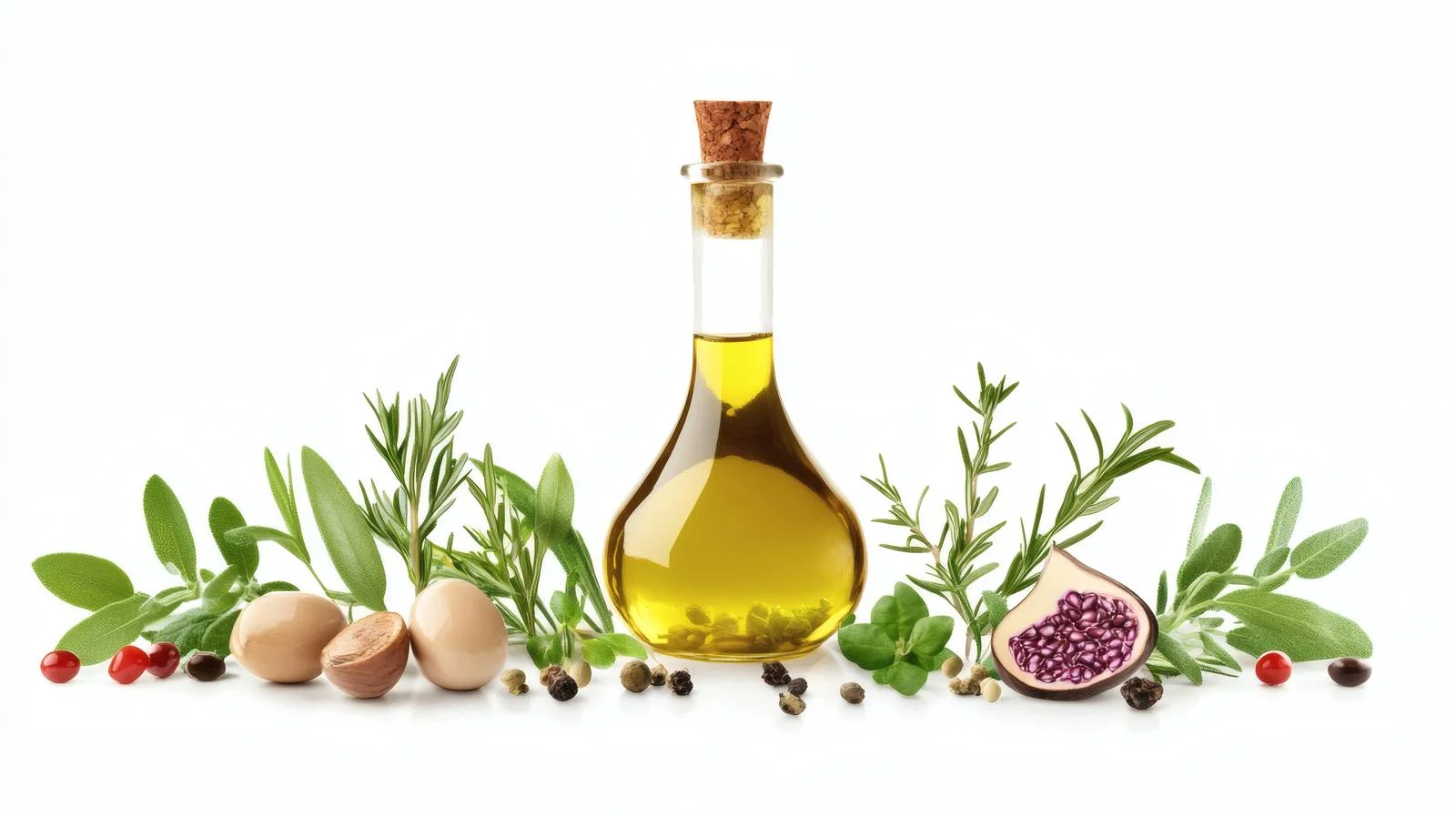 Herb-infused Olive Oil on White Background — free download from Dotvec