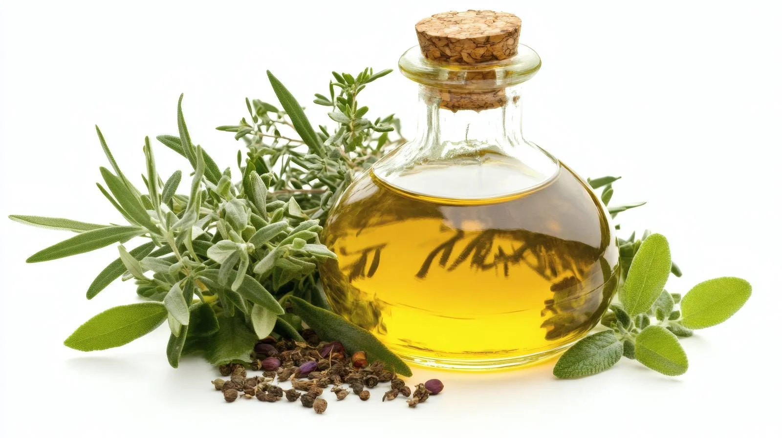 Herb-infused Olive Oil on White Background — free download from Dotvec