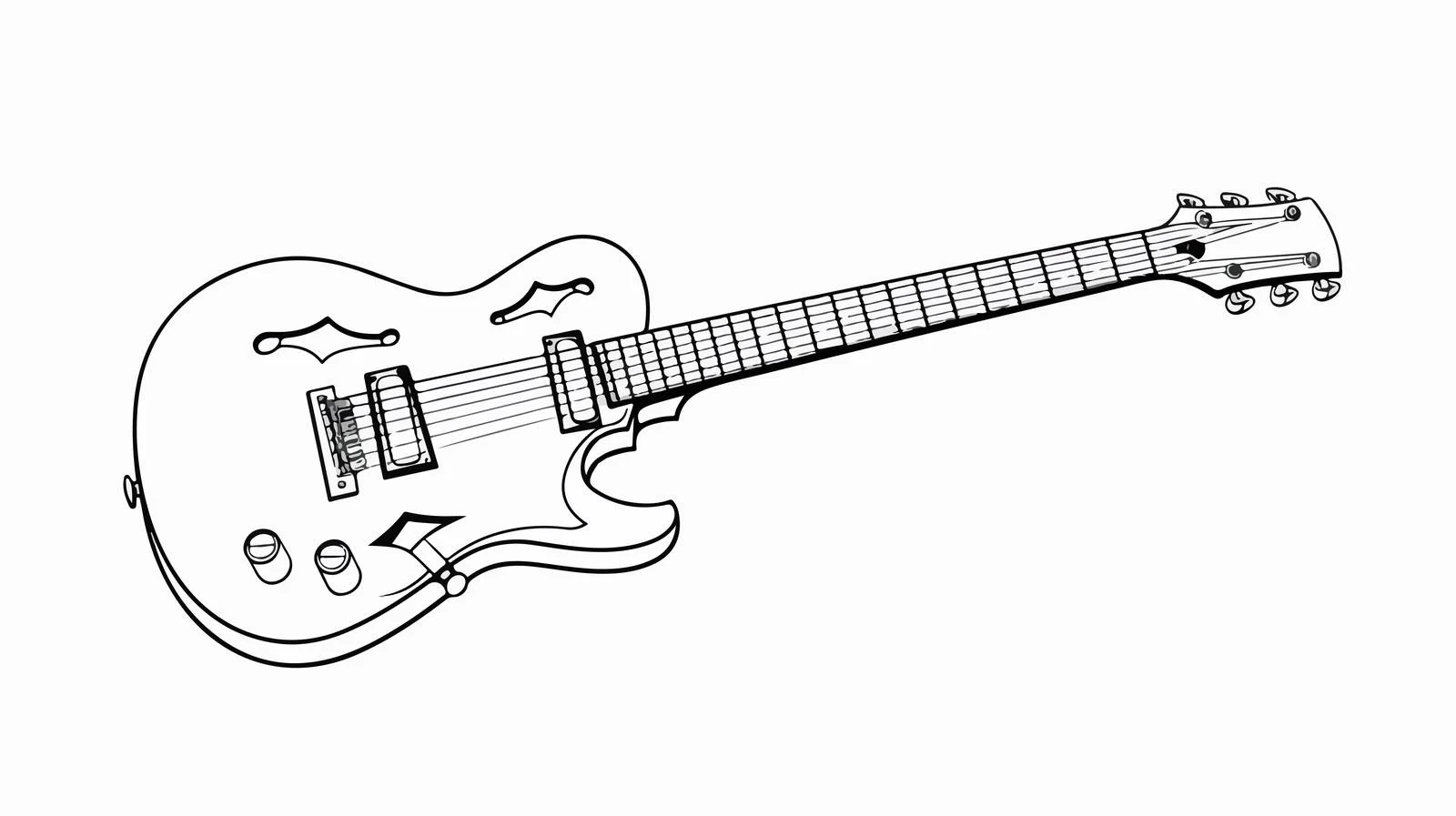 Electric Guitar Continuous Line Drawing — free download from Dotvec