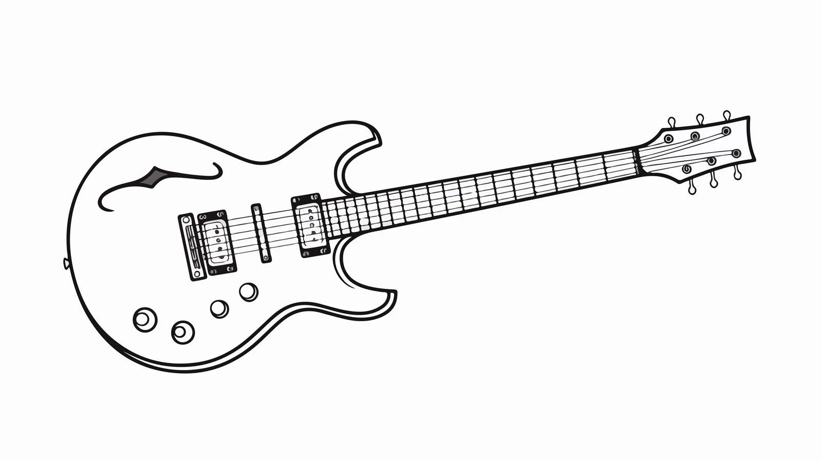 Electric Guitar Line Drawing Art — free download from Dotvec