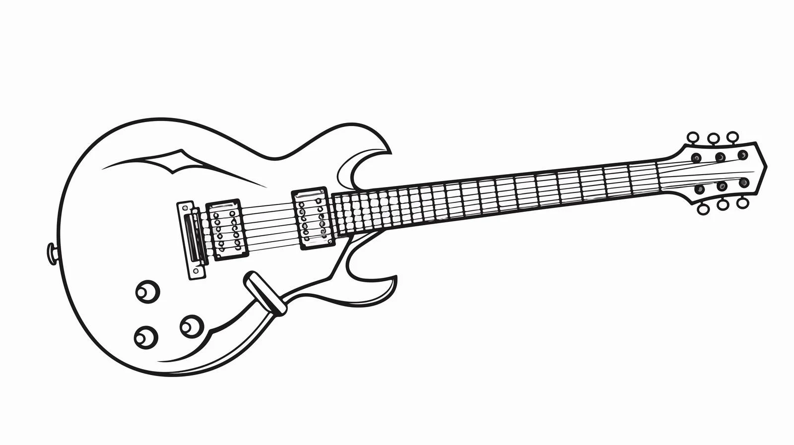 Electric Guitar Line Drawing Art — free download from Dotvec