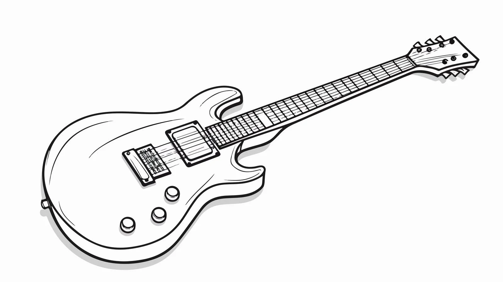 Continuous Line Electric Guitar Drawing — free download from Dotvec