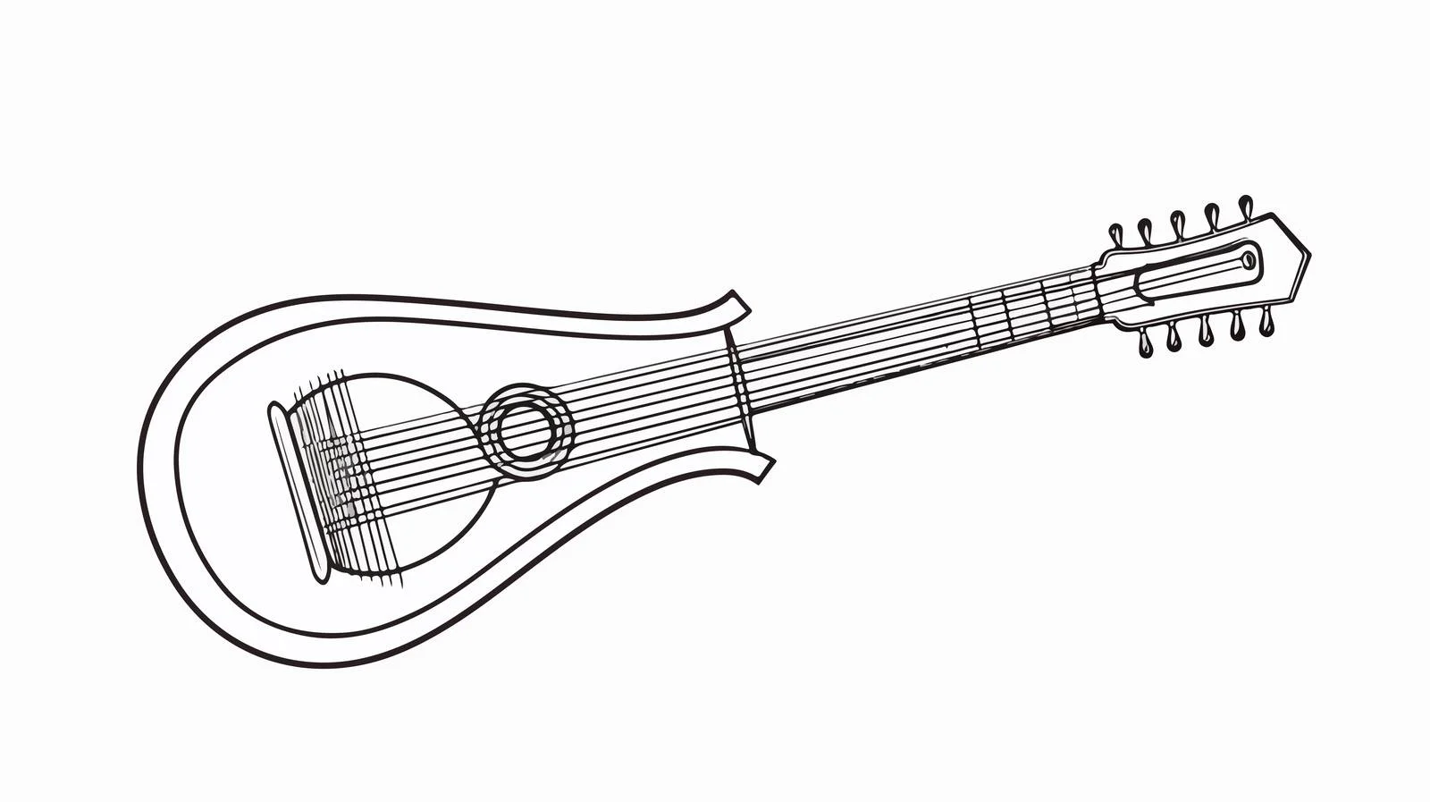 Musical Acoustic Instrument Harp Drawing — free download from Dotvec