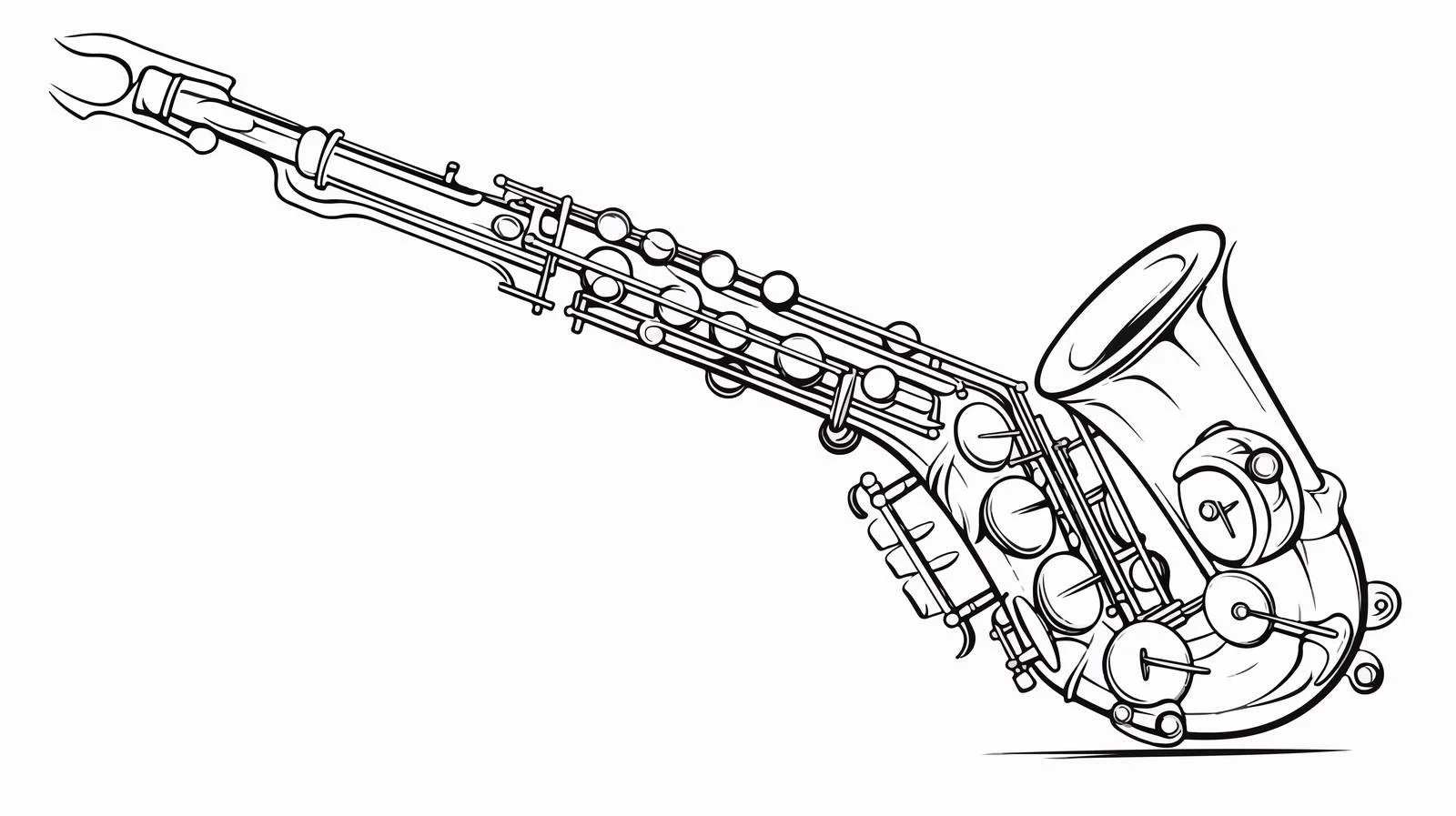 Saxophone One Line Drawing — free download from Dotvec