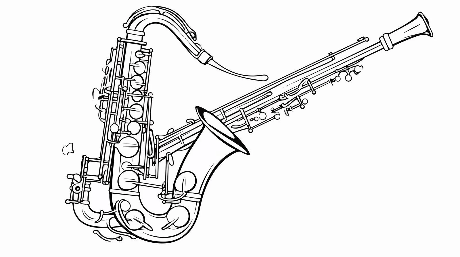 Saxophone One Line Drawing — free download from Dotvec