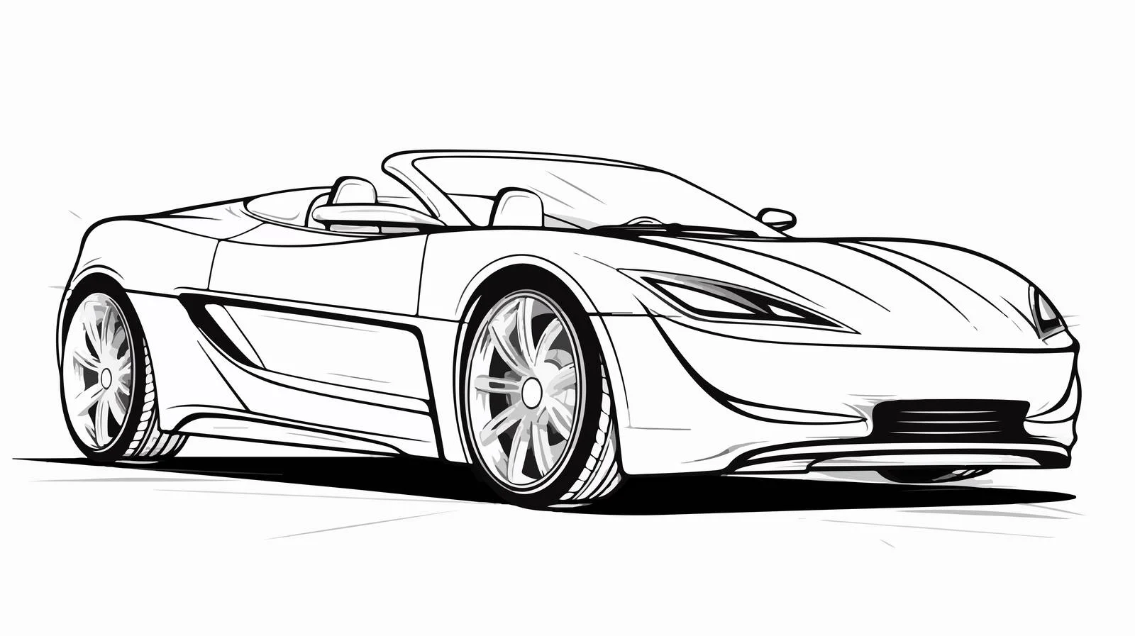 Modern Sports Car Roadster Sketch — free download from Dotvec