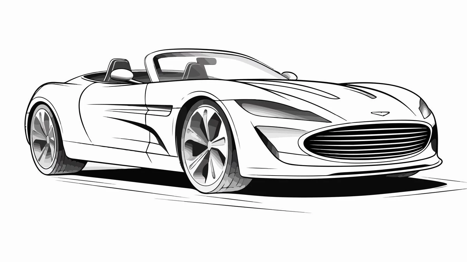 Modern Sports Car Line Art — free download from Dotvec