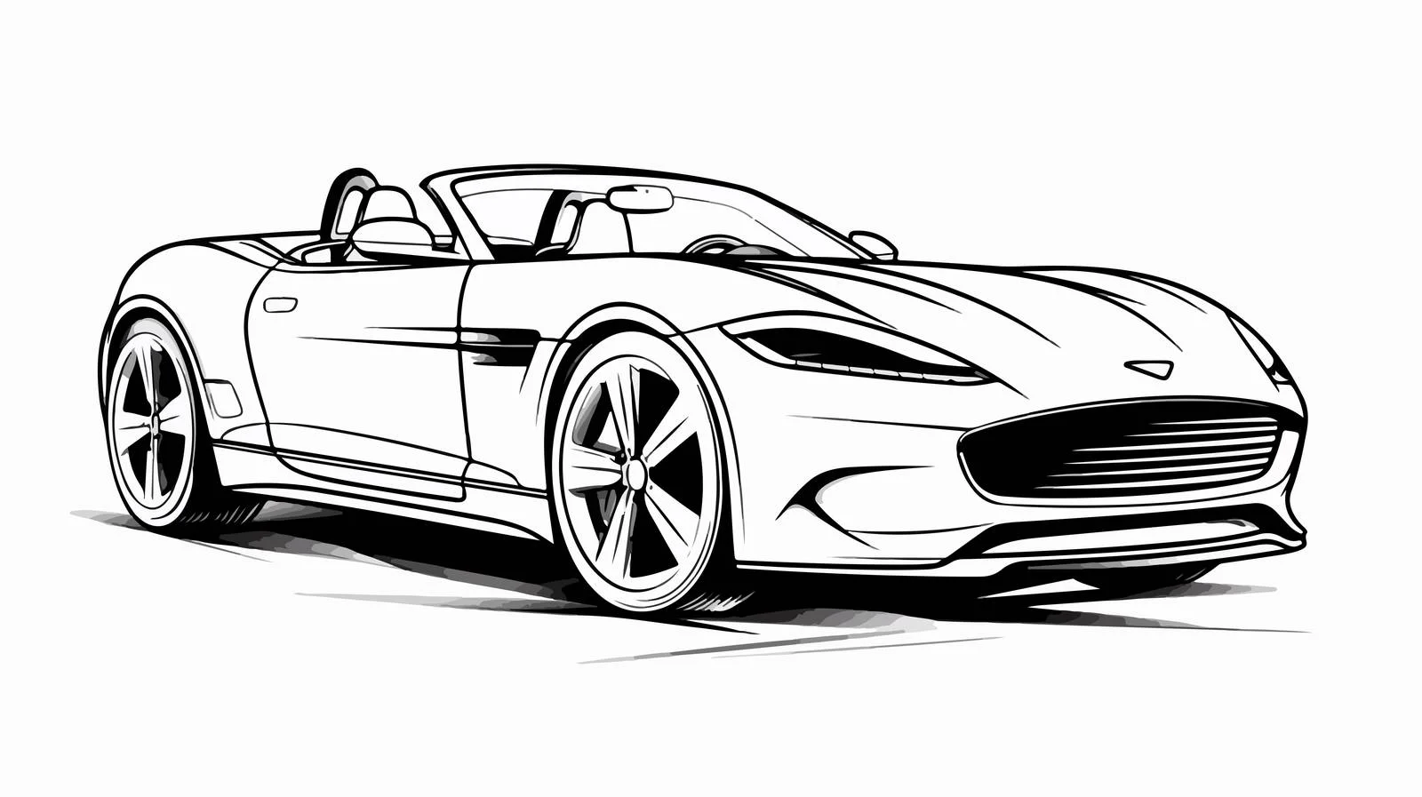 Modern Sports Car Line Drawing Design — free download from Dotvec