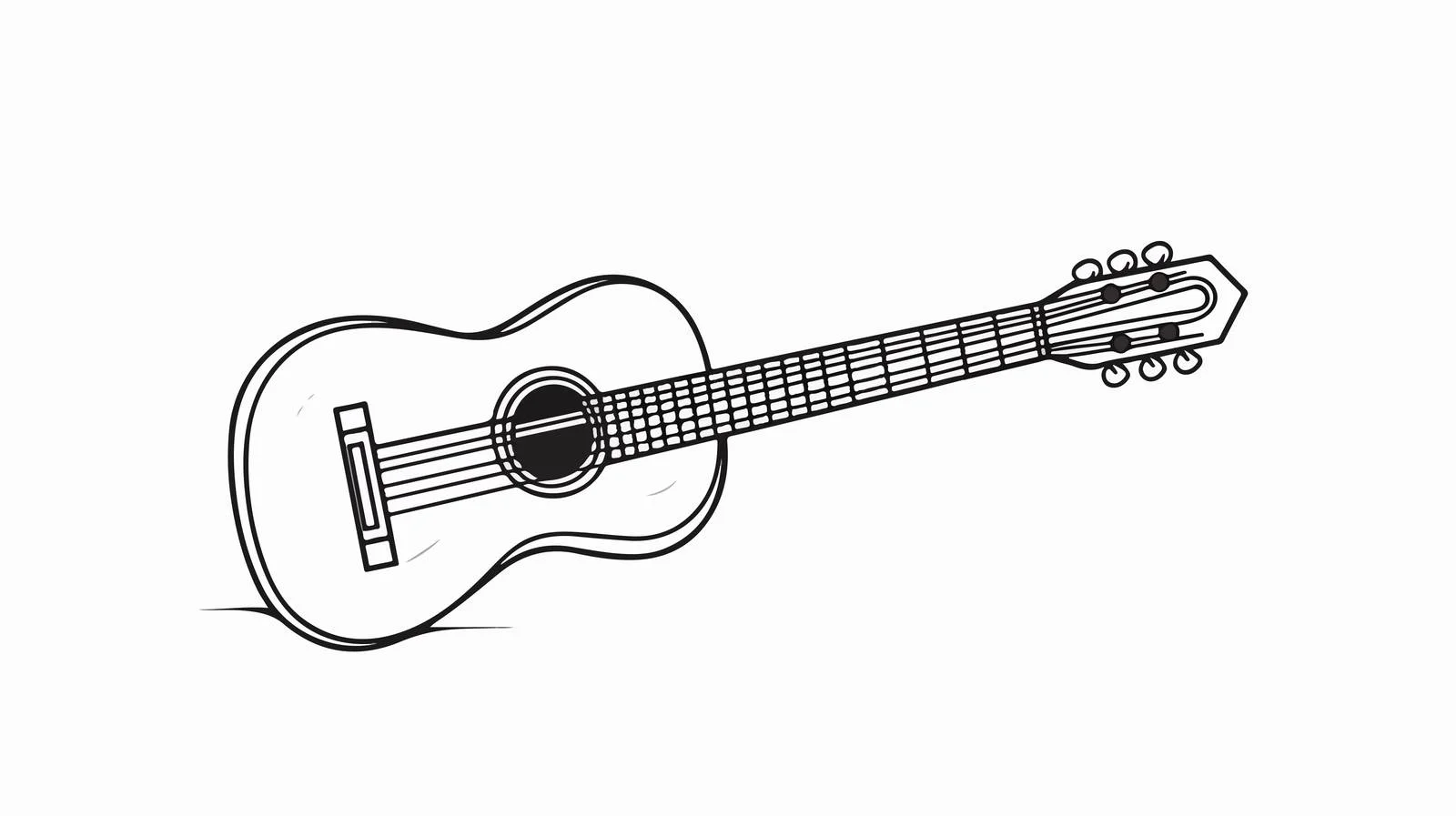 Musical Guitar Line Drawing — free download from Dotvec
