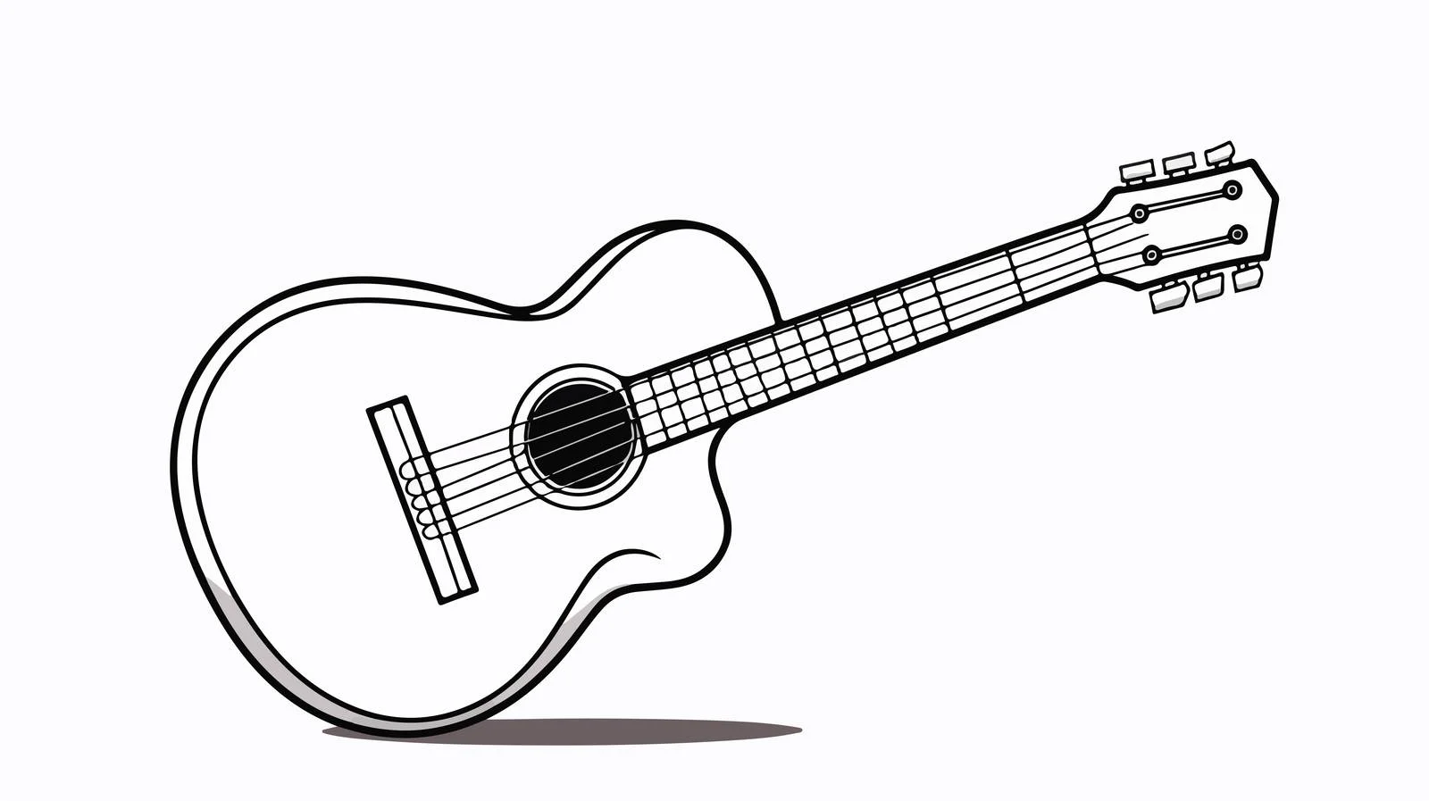 Musical Stringed Guitar Instrument Drawing — free download from Dotvec