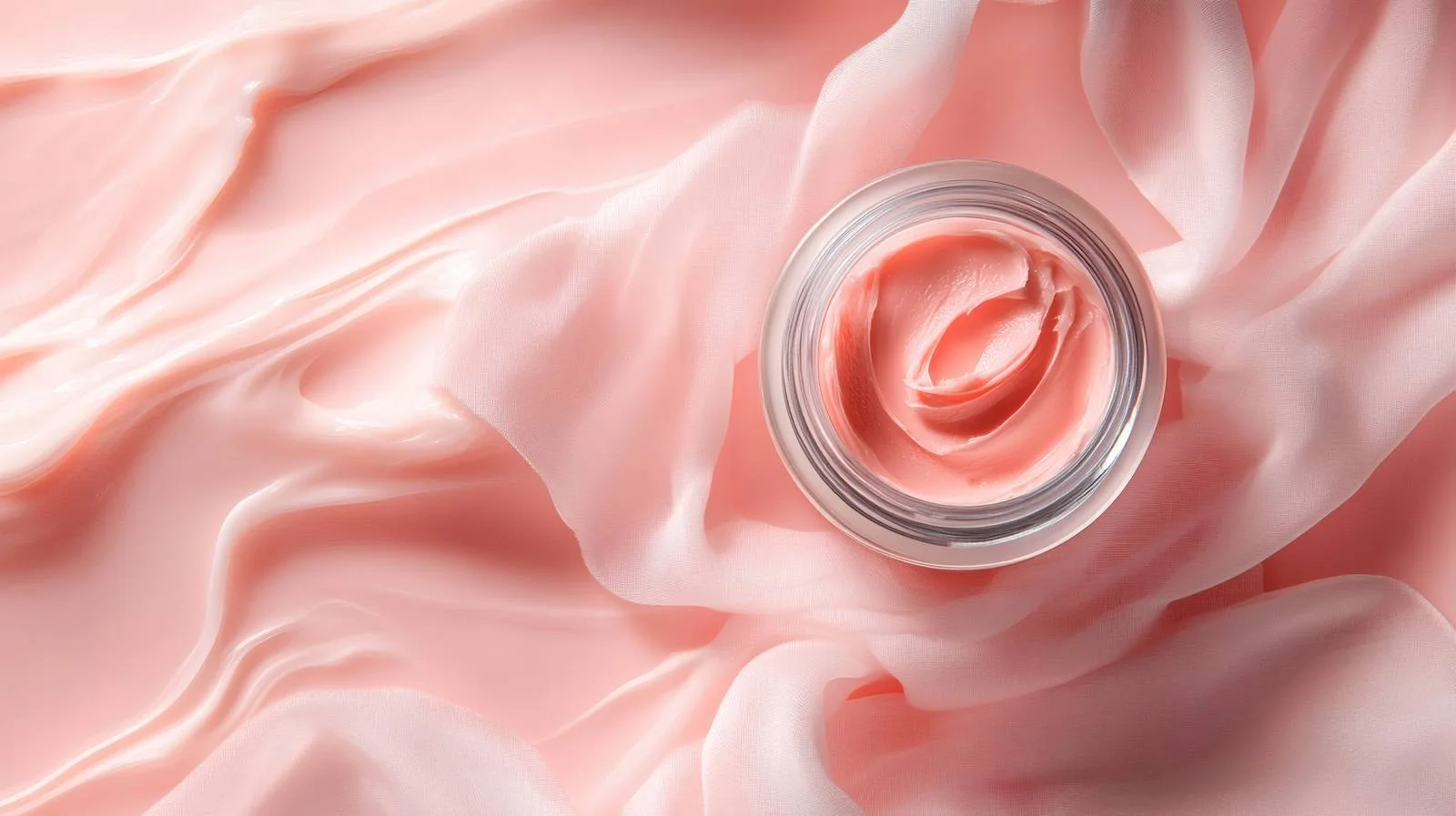 Luxurious Beauty Cream Jar and Swatch on Peach — free download from Dotvec