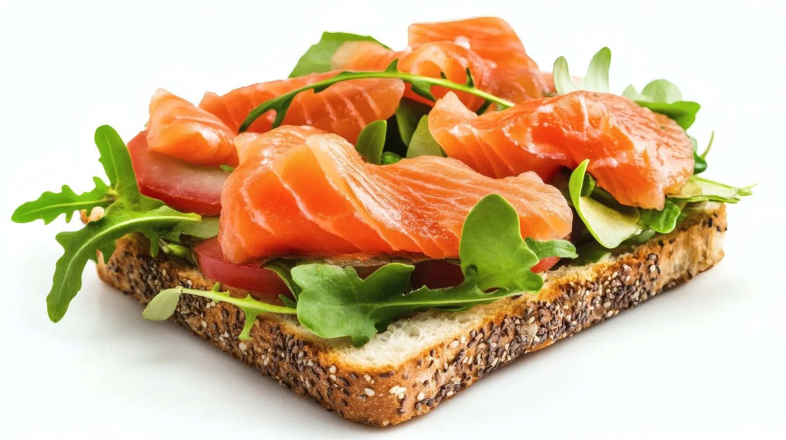 Delicious open-faced salmon sandwich on white — free download from Dotvec
