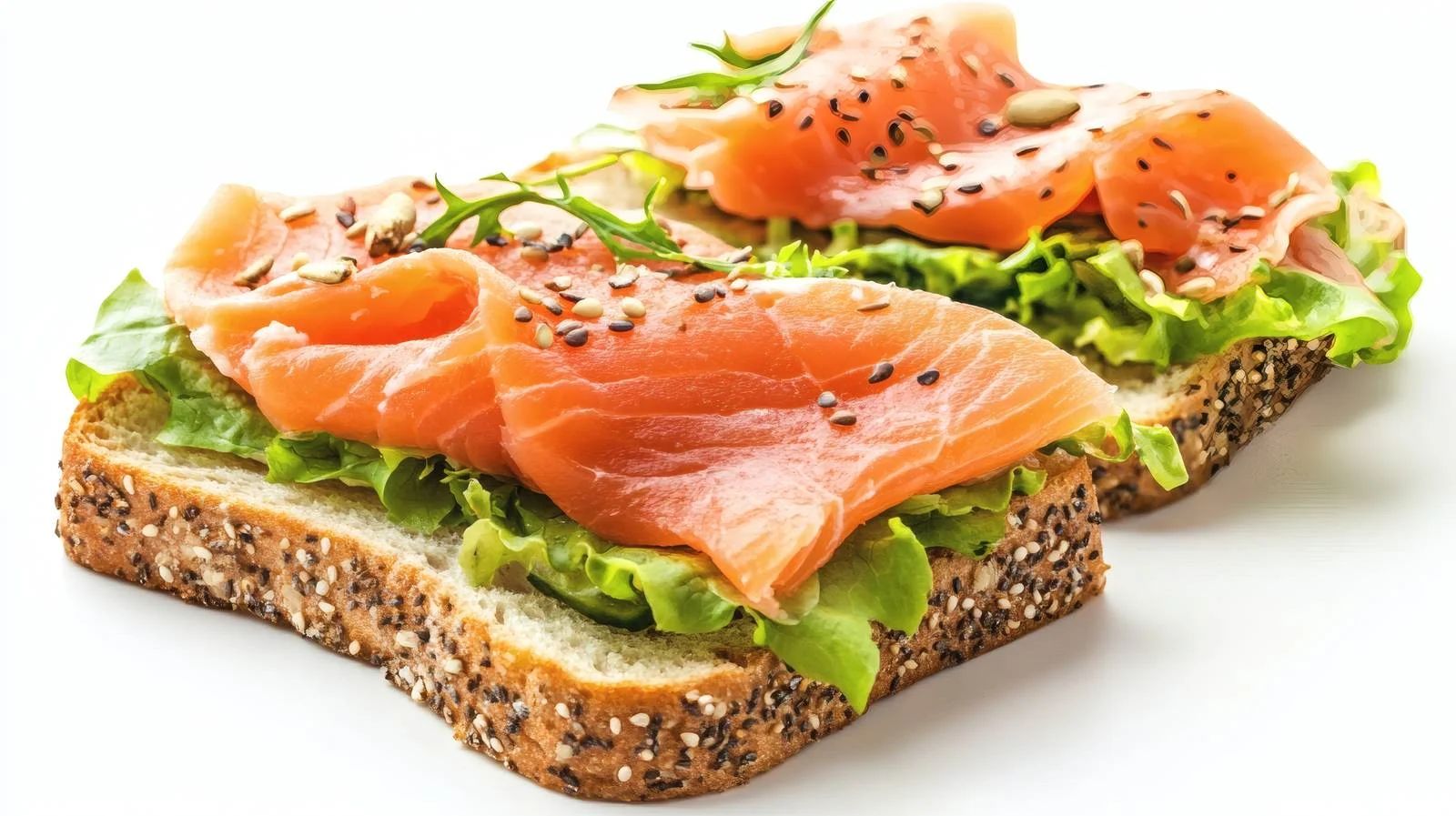 Delicious Salmon Sandwich on White Background — free download from Dotvec