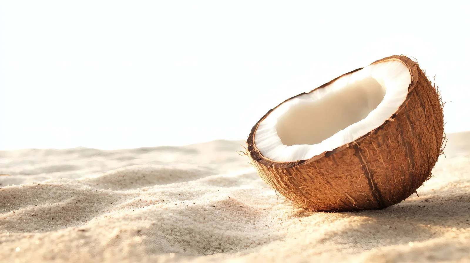 Tropical coconut on sandy shore backdrop — free download from Dotvec