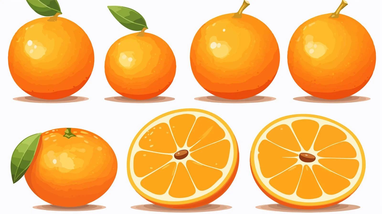 Sliced Oranges on White Background — free download from Dotvec