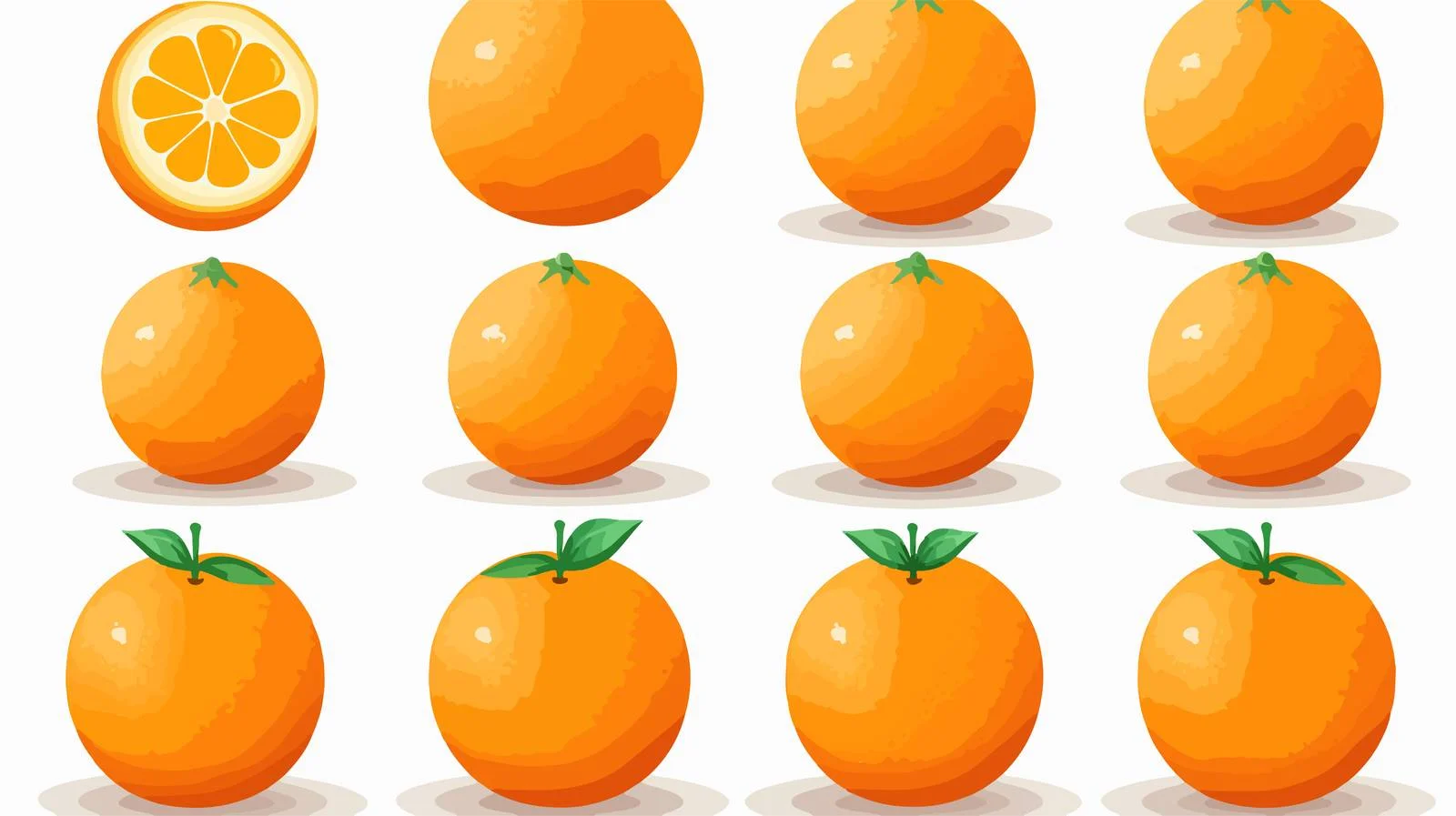 Sliced Oranges on White Background — free download from Dotvec
