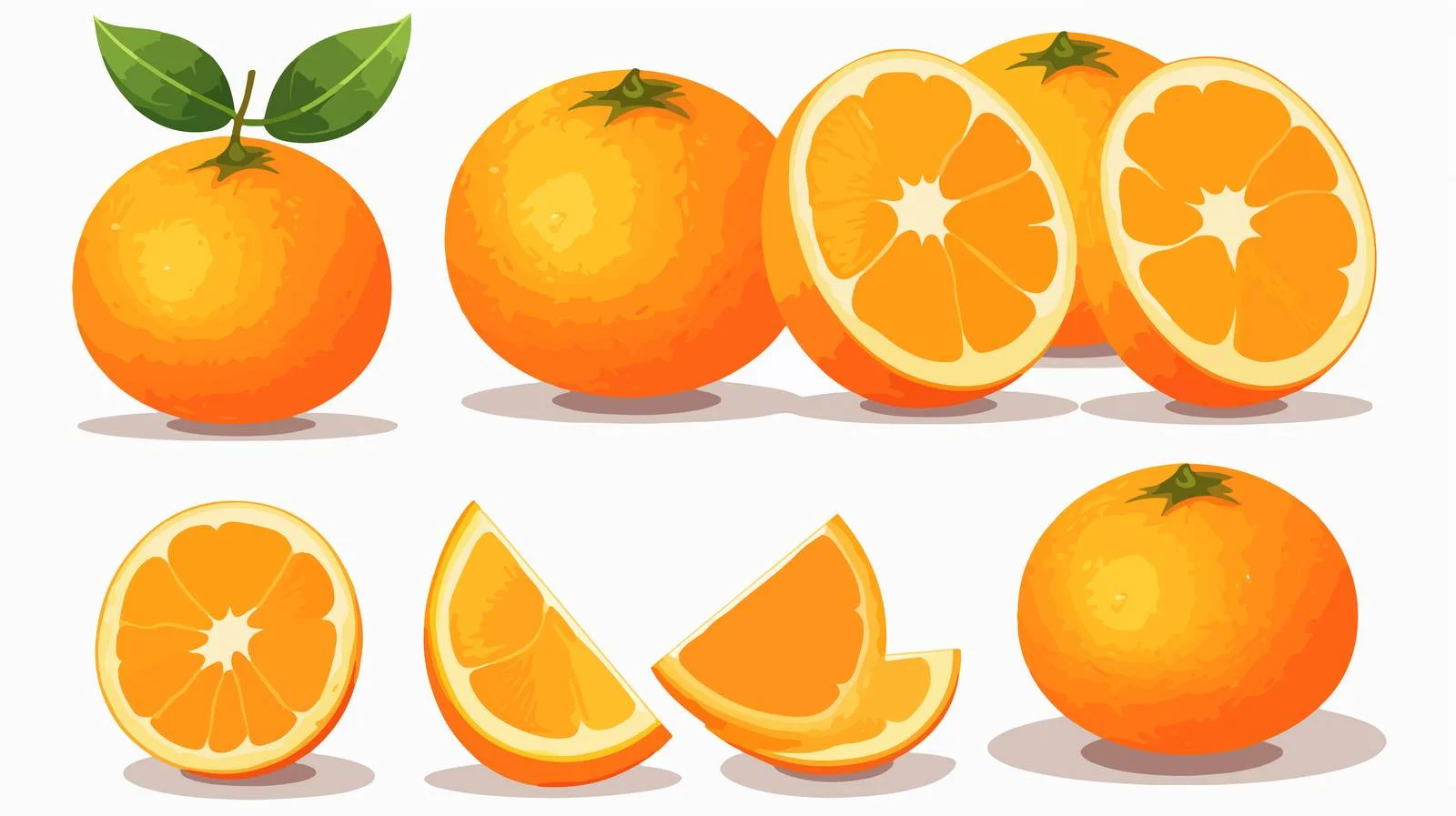 Segmented Oranges on White Background — free download from Dotvec
