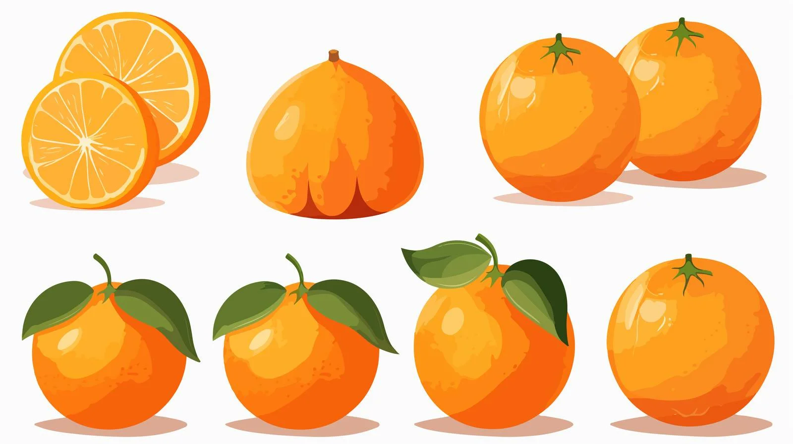 Sliced Oranges on White Background — free download from Dotvec