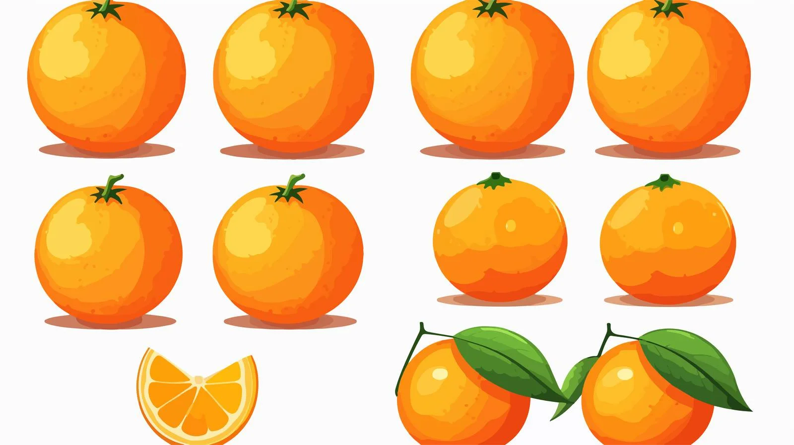 Segmented Fresh Oranges on White Background — free download from Dotvec
