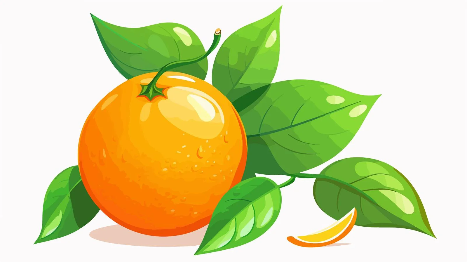 Orange Cartoon Vector with Green Leaves — free download from Dotvec