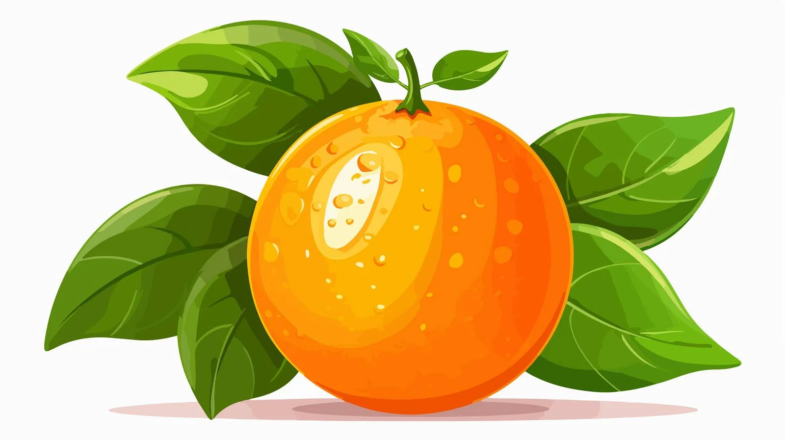 Orange Cartoon Vector with Green Leaves — free download from Dotvec