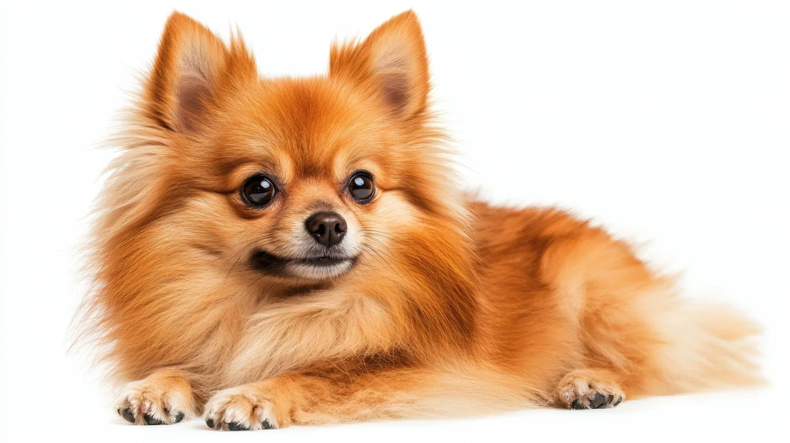 Vibrant pomeranian dog playing in snowy park — free download from Dotvec