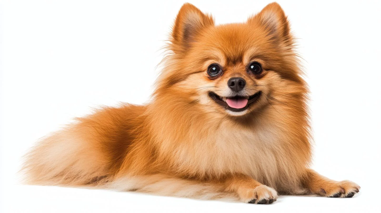 Vibrant Pomeranian Dog Against White Background — free download from Dotvec