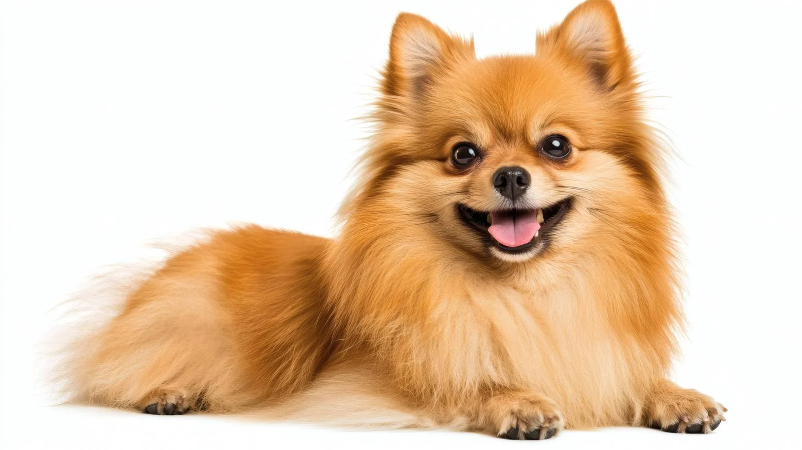 Vibrant Pomeranian Dog Outdoors on White Background — free download from Dotvec